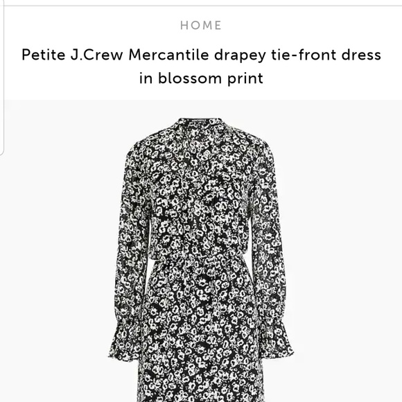 Petite J.Crew Mercantile drapey tie-front dress - Picture 3 of 5